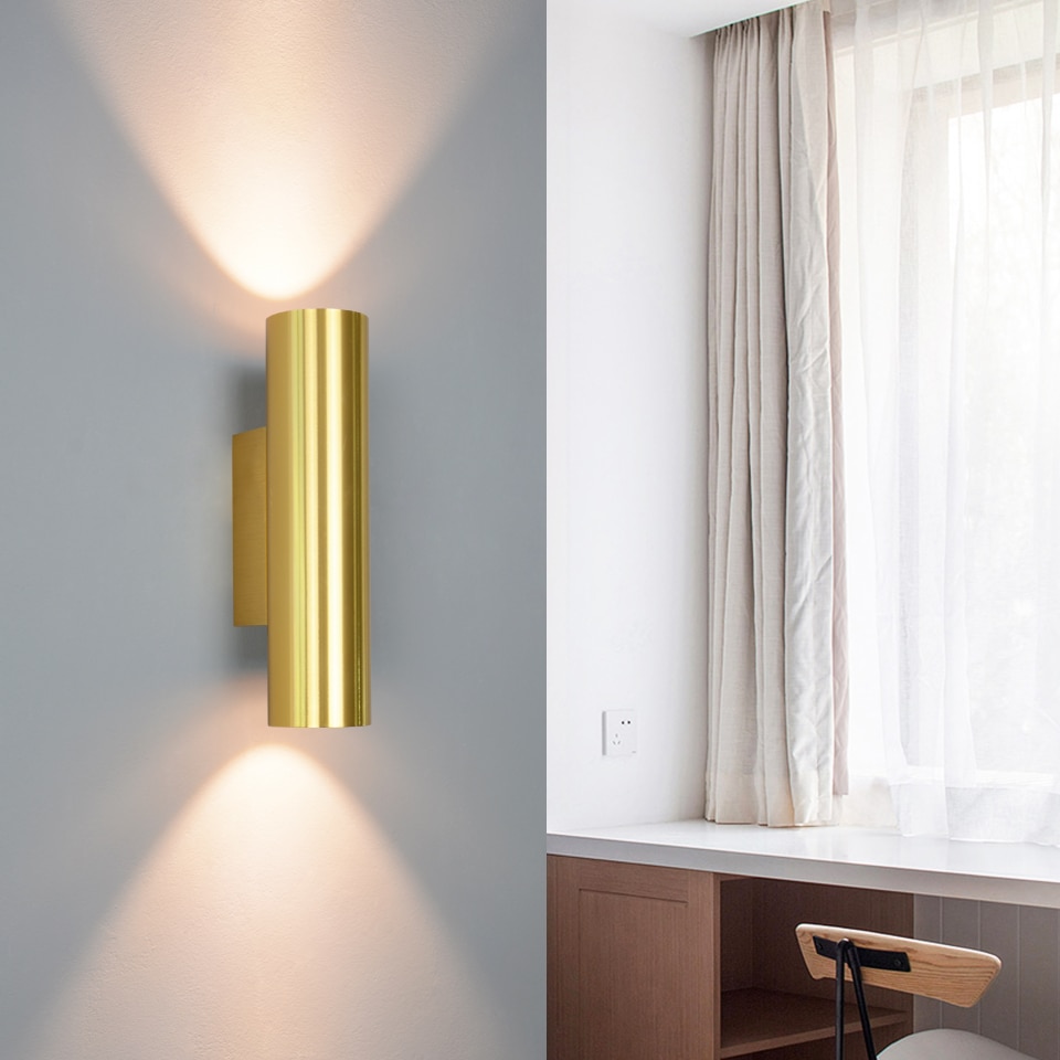 Ilumine a sua casa com sofisticação: conheça a arandela minimalista tubular dourada! 2 arandela minimalista tubular dourada Miresa