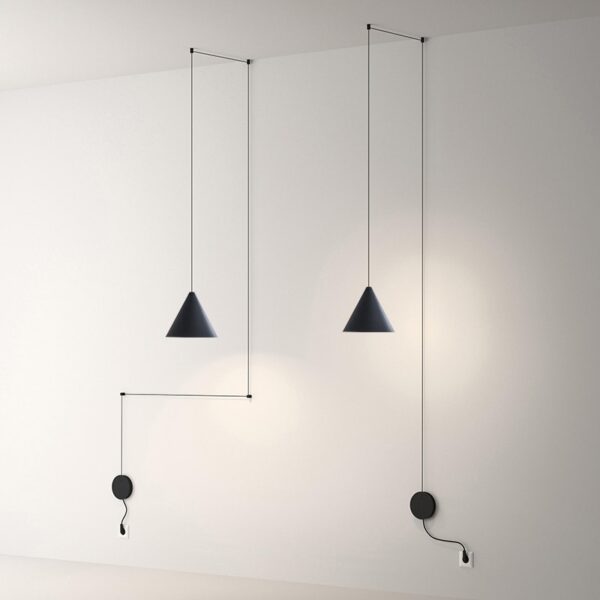 Arandela/Pendente fio longo design geométrico