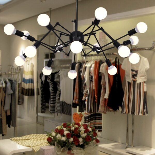 Lustre Spider industrial preto - Image 3