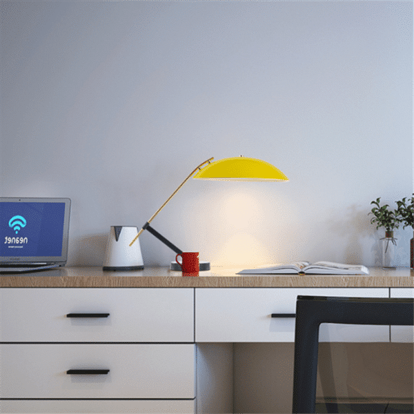 Luminária Articulada Mesa Amarela led E14 Proteção Ocular - Image 3