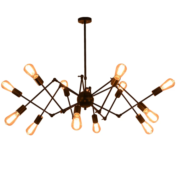 Lustre Spider industrial preto
