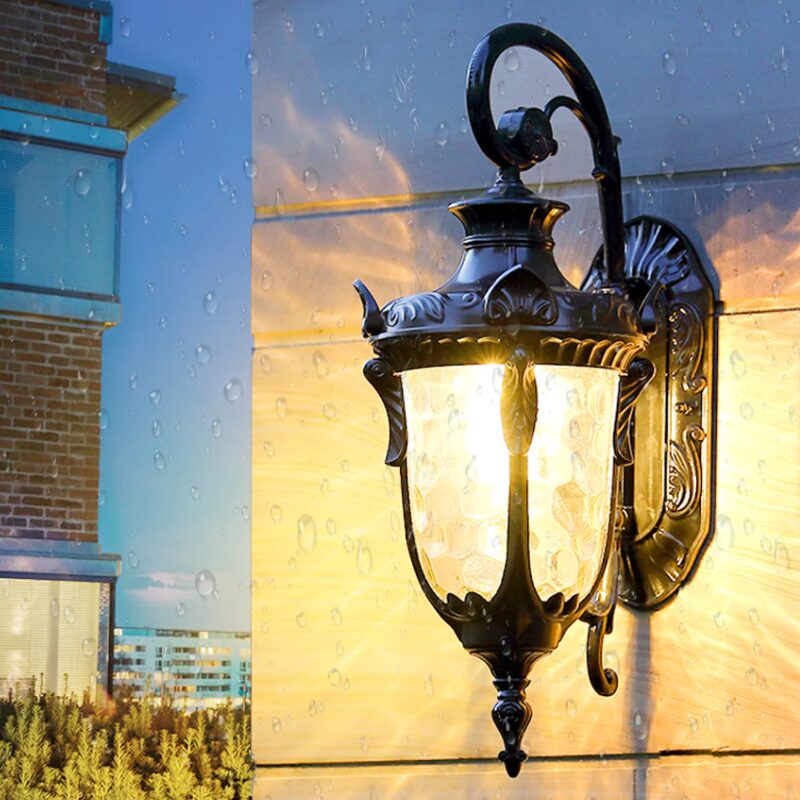 Arandela externa para Jardim 9 arandela colonial industrial vintage antiga de aluminio e vidro micaza luminaires YustDesign Chandeliers and wall lights on sale and cheap