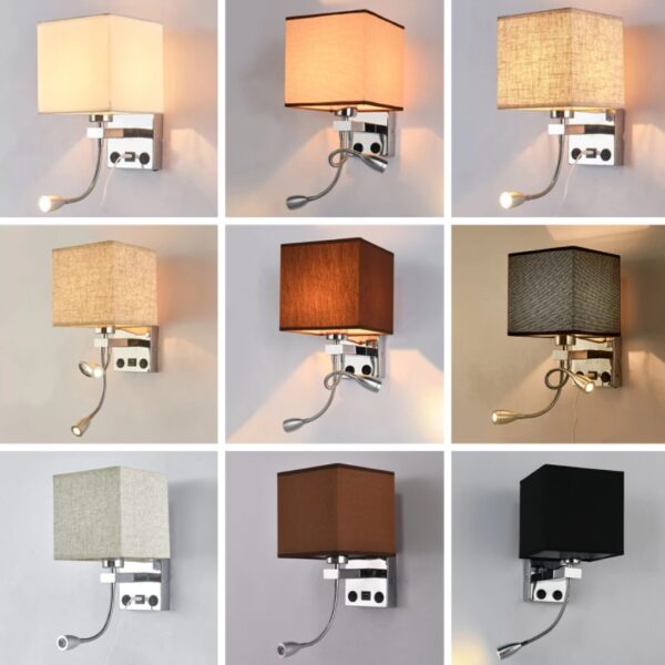 Arandela cúpula quadrada conector USB