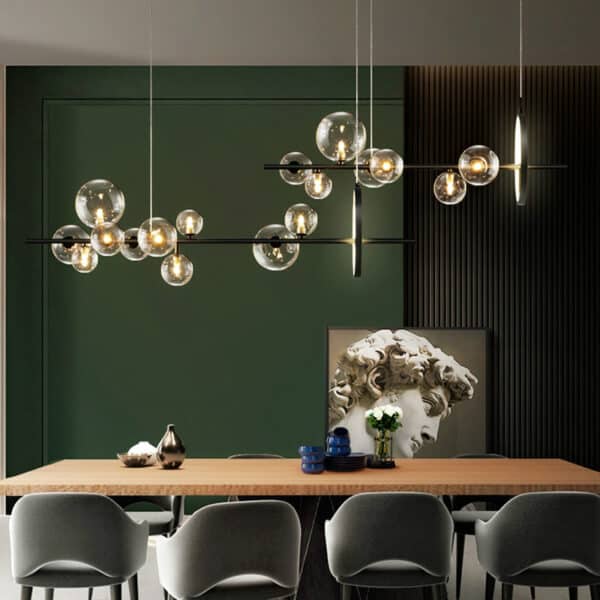 Lustre retangular esfera vidro - Image 3