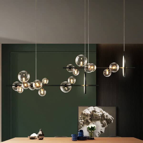 Lustre Jabuticaba Preto Com Bolas E Argola Alumínio - Image 2