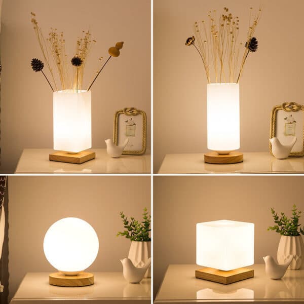 Abajur japonês design vidro e madeira