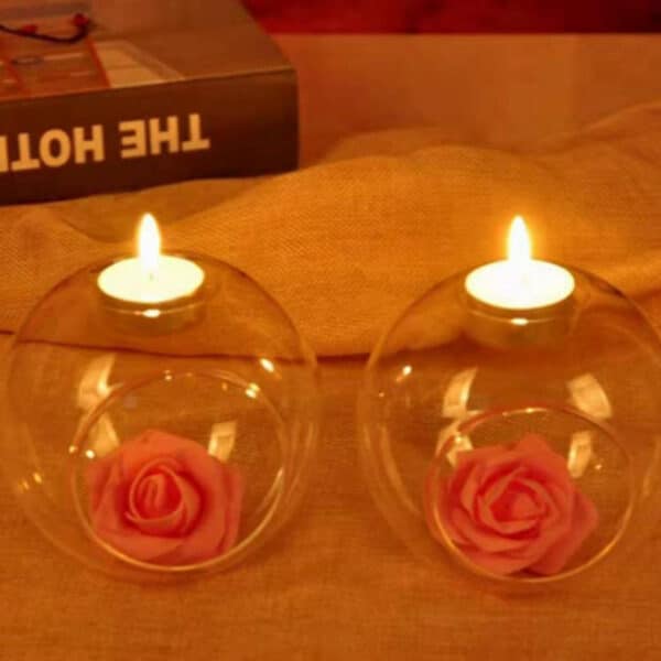 Castiçal redondo de vidro para velas - Image 3