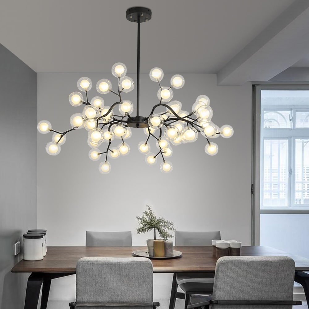 lustre e luminária: Qual a diferença entre lustre e luminária? 12 P s moderna rvore firefly ramo luz do candelabro moda para lustres de cozinha sala estar luminaires YustDesign Chandeliers and wall lights on sale and cheap