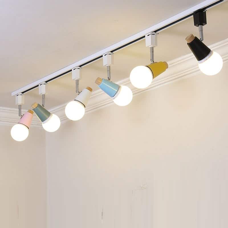 Como usar luminárias de trilho com spots 8 L mpada led colorida para pista farol de duas vias com trilho ajust vel 120v ventila luminaires YustDesign Chandeliers and wall lights on sale and cheap