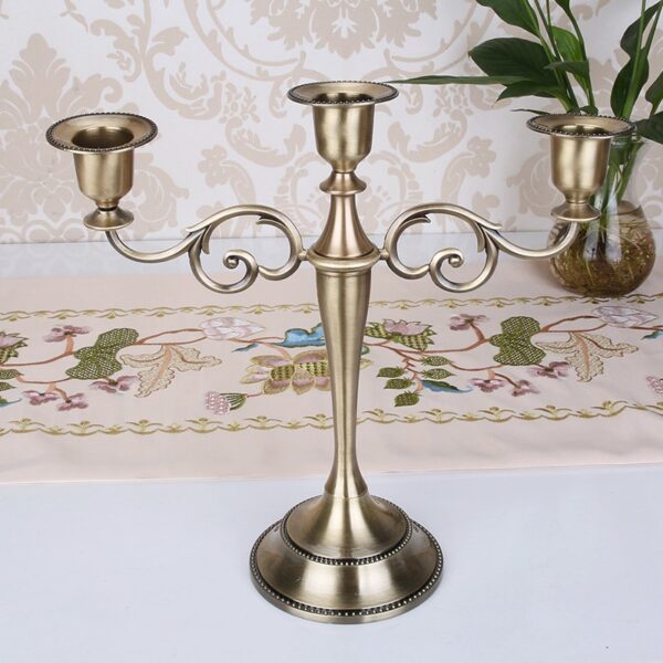 Candelabro metal banhado p/ 3 velas - Image 2