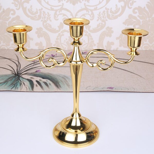 Candelabro metal banhado p/ 3 velas - Image 4