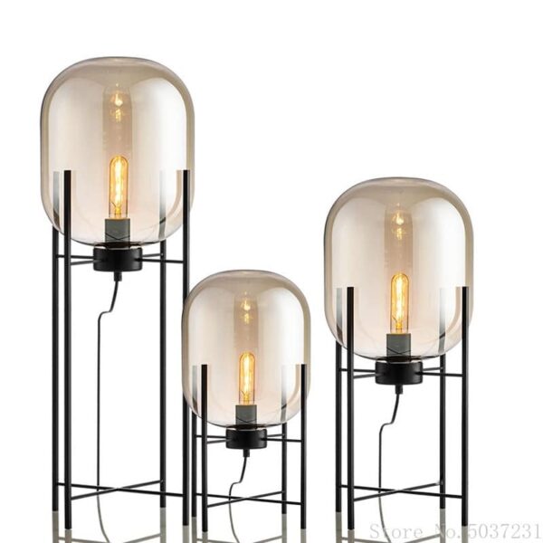 Luminária de chão industrial de vidro - Image 2