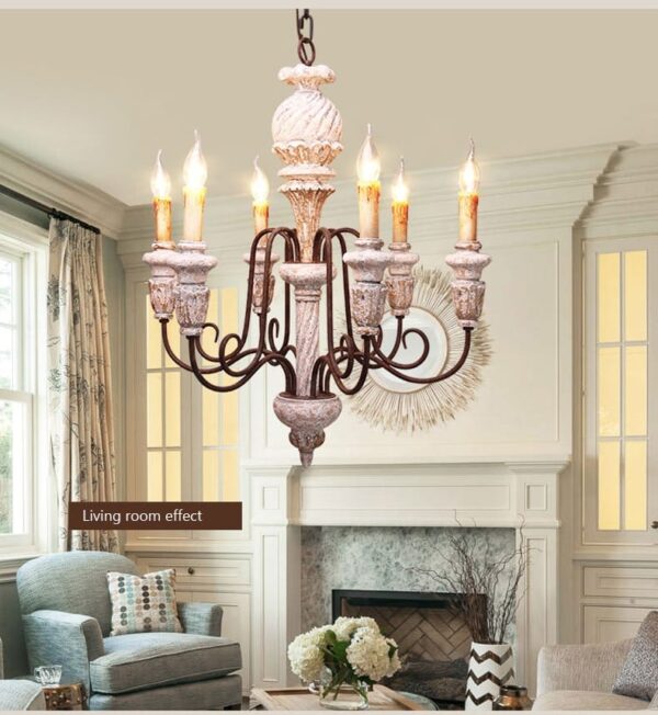 Lustre de madeira com ferro - Image 3