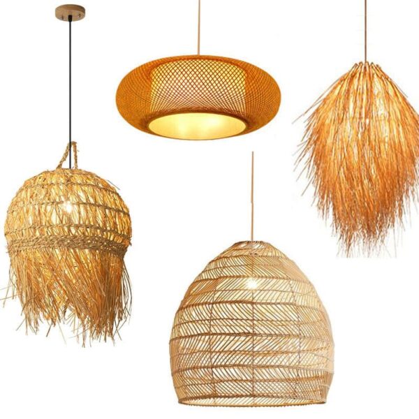 Pendente bambu rattan natural miresa