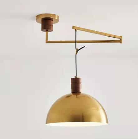 Como escolher o pendente ideal para a sala de jantar? Conheça diferentes modelos e estilos para compor sua mesa. 47 pendente miresa meia bola esfera globo articulada ajsutavel bronze e madeira luminaires YustDesign Chandeliers and wall lights on sale and cheap