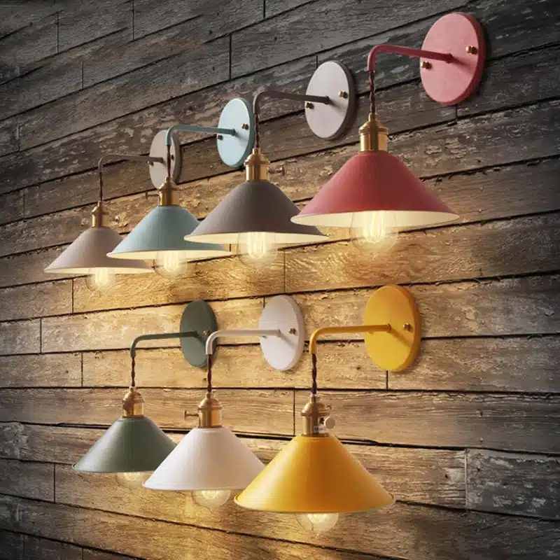 O que são arandelas? 20 Lumin ria de parede moderna retr cor simples sala de estar escada corredores quarto cabeceira macaron.jpg luminaires YustDesign Chandeliers and wall lights on sale and cheap
