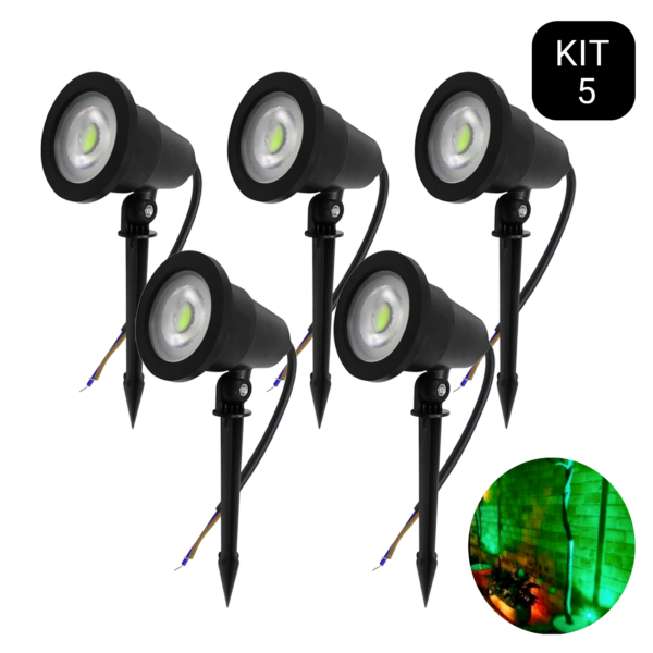 Conjunto com Kit 5 Espeto Jardim Led 5w - Image 4