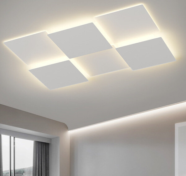 luminária sobrepor contemporâneo alumínio branco e luz led