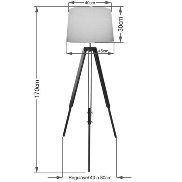 Luminária Chão Triple tecido Cinza - Image 2