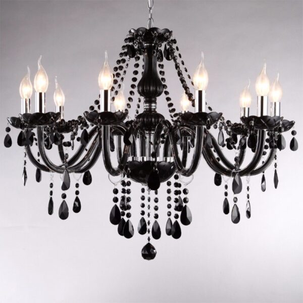 Lustre de cristal clássico preto - Image 3
