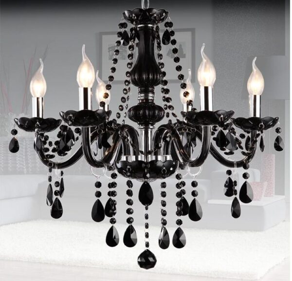 Lustre de cristal clássico preto - Image 4