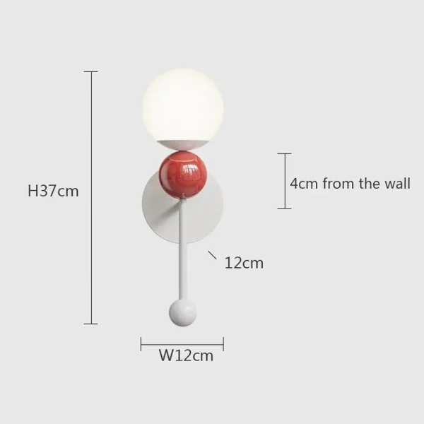 Arandela Despojada Bola Vidro Branco Leitoso - Image 3