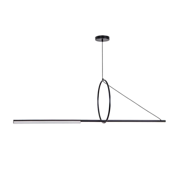 Lustre Preto Minimalista Linear e Circulo - Image 3