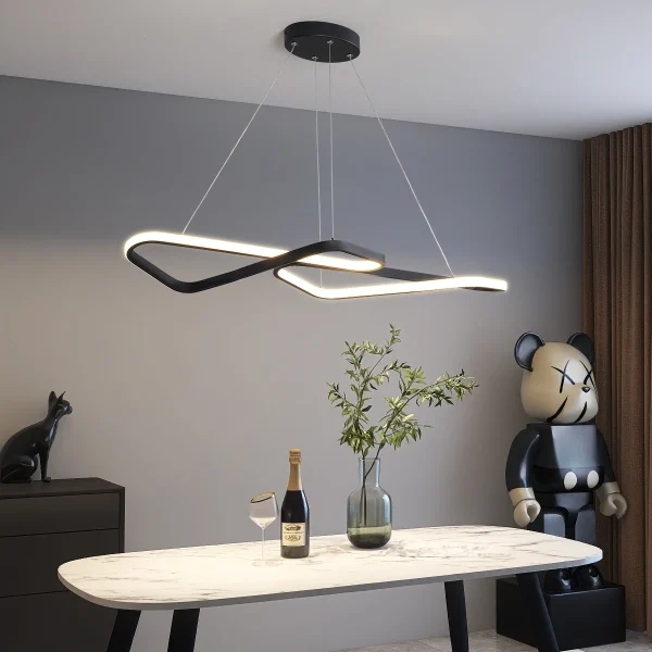 Lustre Minimalista Alumínio Vazado e Fita de LED Com Alexa - Image 2