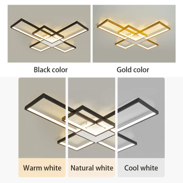 Luminária Sobrepor Minimalista Quadrado Alumínio Vazado Com Luz de LED - Image 2