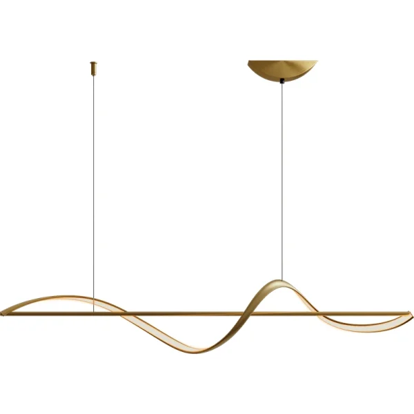 Lustre Preto ou Dourado Retangular Minimalista Linear e em Curva