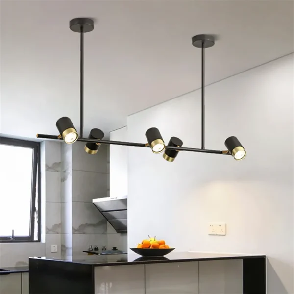 Lustre retangular com spot de LED
