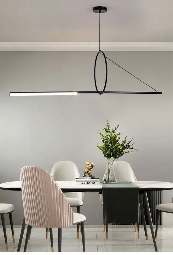 Lustre Preto Minimalista Linear e Circulo - Image 4