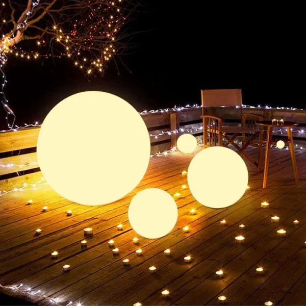 Bola Com Luz LED RGB Para Jardins