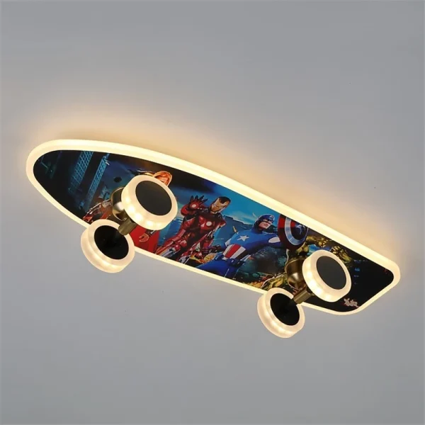 Luminária Infantil Criativo Skate Luz de Teto