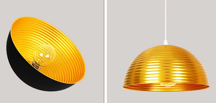 Pendente Moderno 1/2 Esfera Preto Interno Dourado 6 luminaires YustDesign Chandeliers and wall lights on sale and cheap