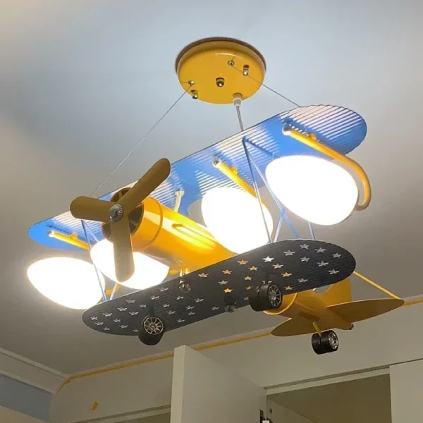 Luminária Infantil Avião Luz LED