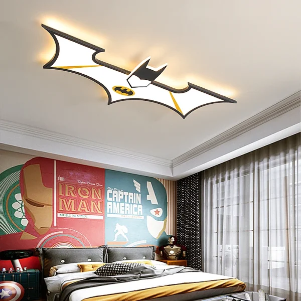 Luminária Infantil Plafon Simbolo Batman Luz De Led - Image 2