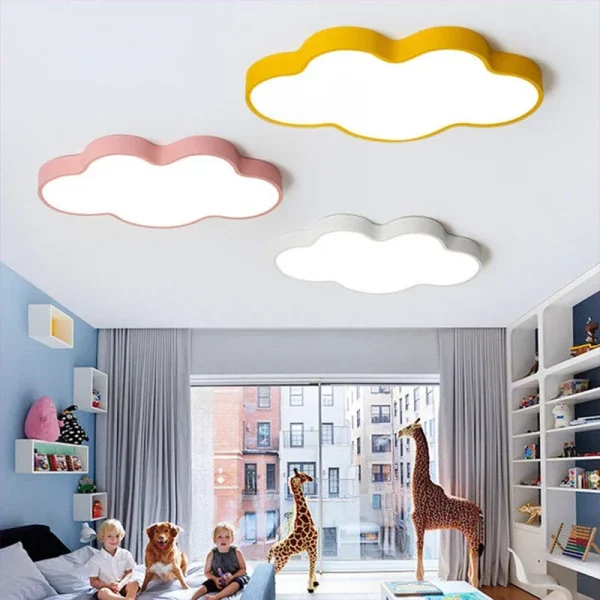 Luminária Infantil Formato Nuvem Luz de LED