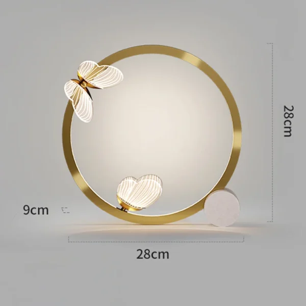 Luminária De Mesa Minimalista Dourado Com Led Borboleta - Image 4