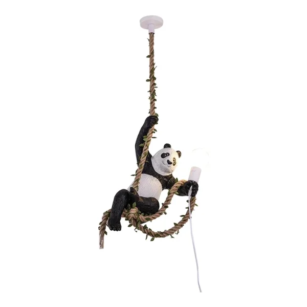 Luminária Infantil Pendente De Resina Formato Urso Panda Chinês - Image 3