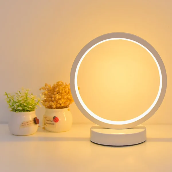 Luminária de Mesa Minimalista Circunferência Branco