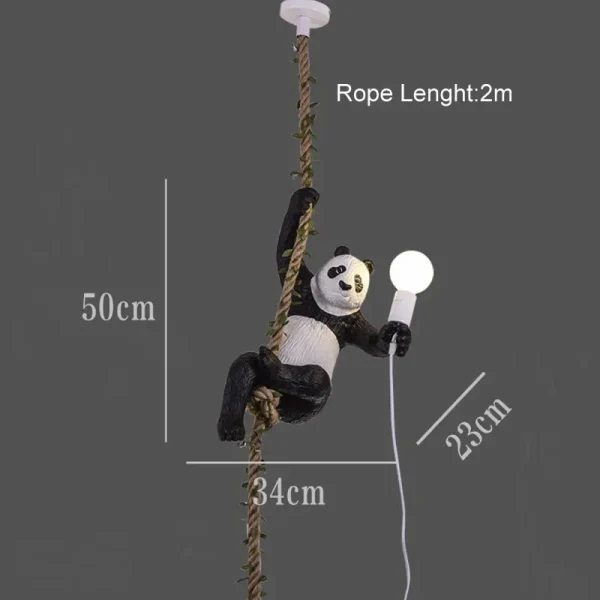 Luminária Infantil Pendente De Resina Formato Urso Panda Chinês - Image 4