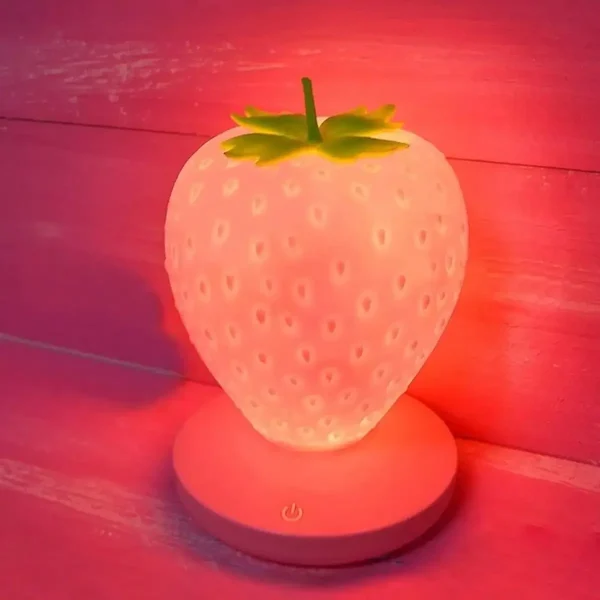 Luminária Fruta Morango Cultura Pop USB Recarregável