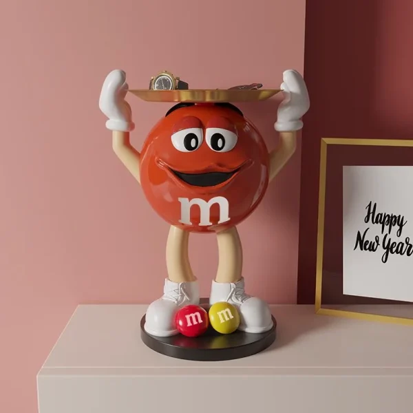 M&M'a Desenhos Animados M Bean Man Escultura Bandeja De Armazenamento