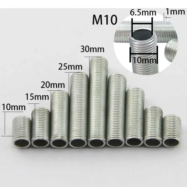 Tubo Roscado Lâmpada M10 Cabeça Galvanizada Base Fixa - Image 3