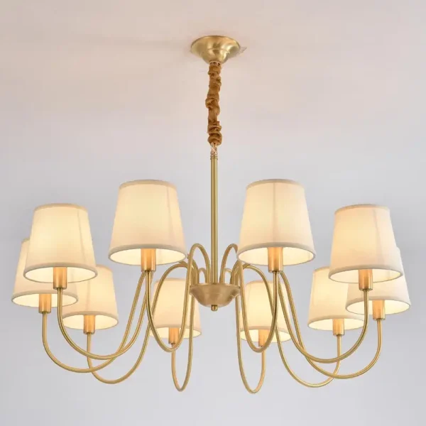 Lustre Dourado Vintage Com Cúpula