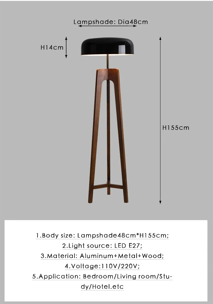 Luminária De Chão Cogumelo Vintage, Tripé Madeira Sólida 7 S24f0052aa20d49639a0a5fb7d5d5935du luminaires YustDesign Chandeliers and wall lights on sale and cheap