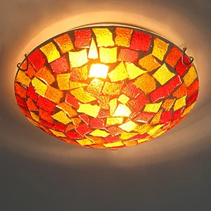 Luminária Sobrepor Plafon Tiffany Vidro Mosaico Modelo 2024/2025 Miresa