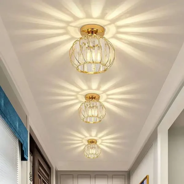 Luminária Sobrepor Luxo Preto ou Dourado Cristal K9 2024/2025 - Image 2