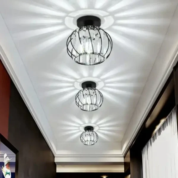 Luminária Sobrepor Luxo Preto ou Dourado Cristal K9 2024/2025 - Image 3